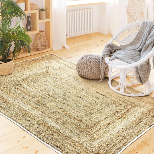 Dolphin Funny Braided Beige Rug