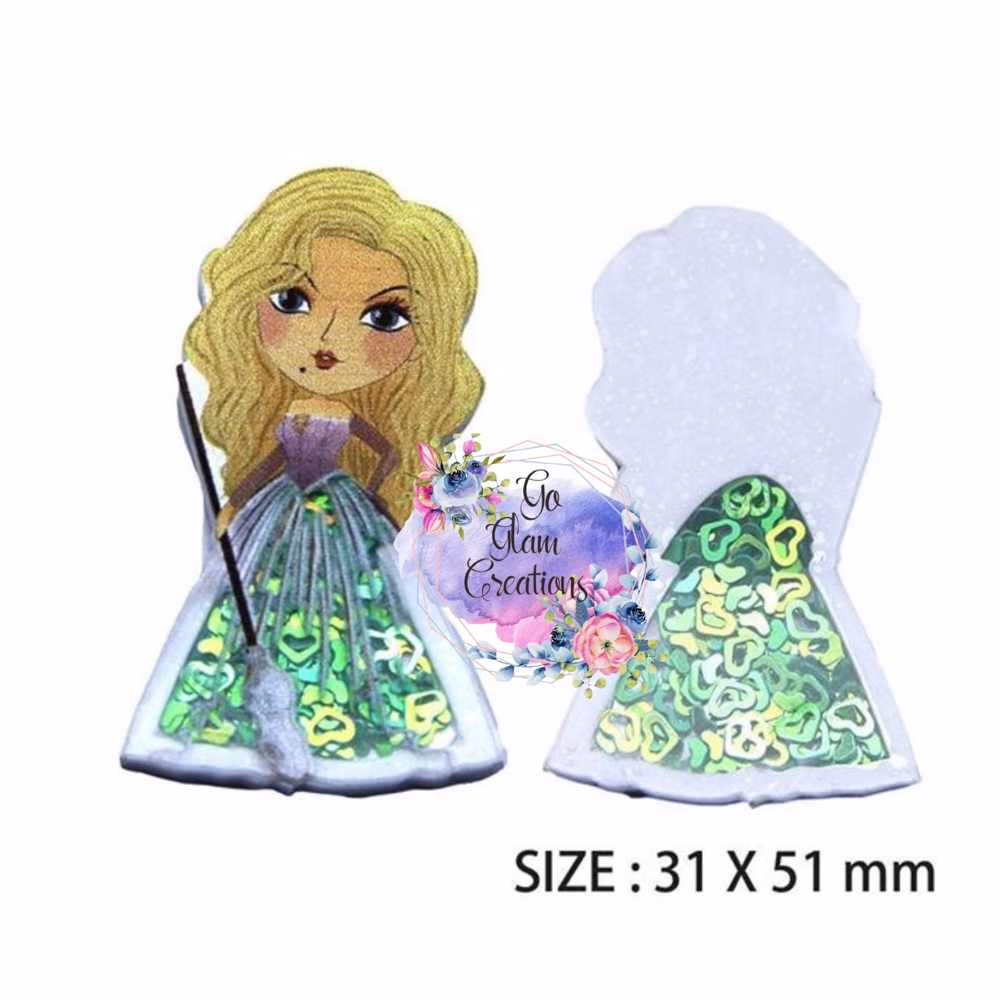 Witch Sister Shaker - Sequins Hair Bow Supplies Bow Center