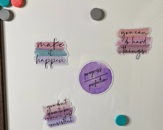 Magnet Bundle, 4 Pack Magnets, Motivational Fridge Magnet, Car White Board Magnets