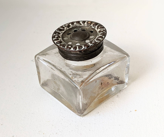 Antique Sand Shaker, Glass 1800S Office, Floral Officeware, Collectible, Officeware