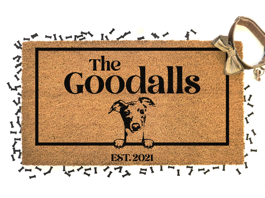 Greyhound Dog Door Mat - Doormat- Custom Pet Breed Personalized Animal Doormat Couples Gift New Home