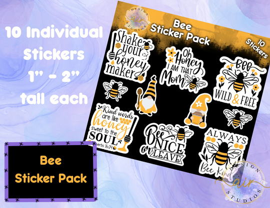 Bee Sticker Pack Decal Set Bees Gnomes Kind Motivational Stickers Quotes Honey Kindness