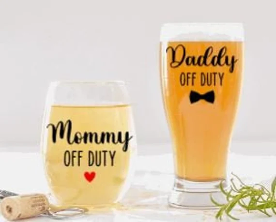 Mommy & Daddy Off Duty Gift Set, For New Parents, Baby Shower Gift, Parents To Be Be, Personalized Gifts