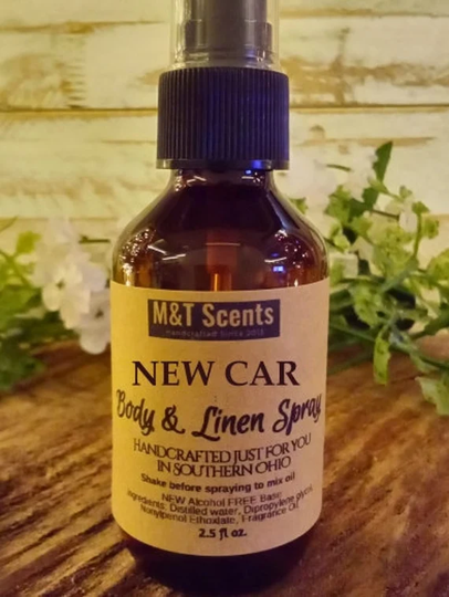 New Car Scent Car, Body & Linen Spray 2.5Oz Bottle, Fresh Italian Leather Scent