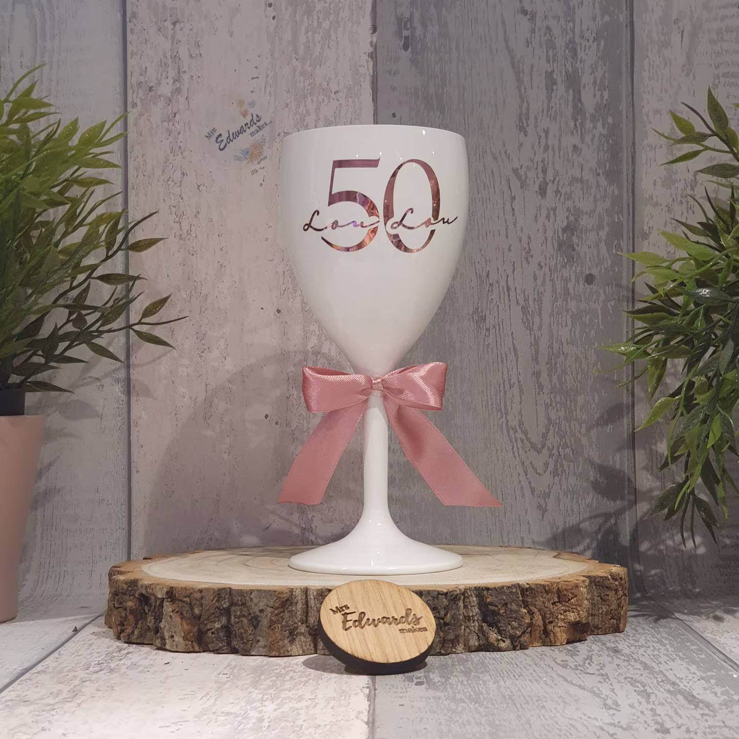 White Wine Glass | Personalised Birthday Gift Plastic Lover Idea Someone Who Loves Wine