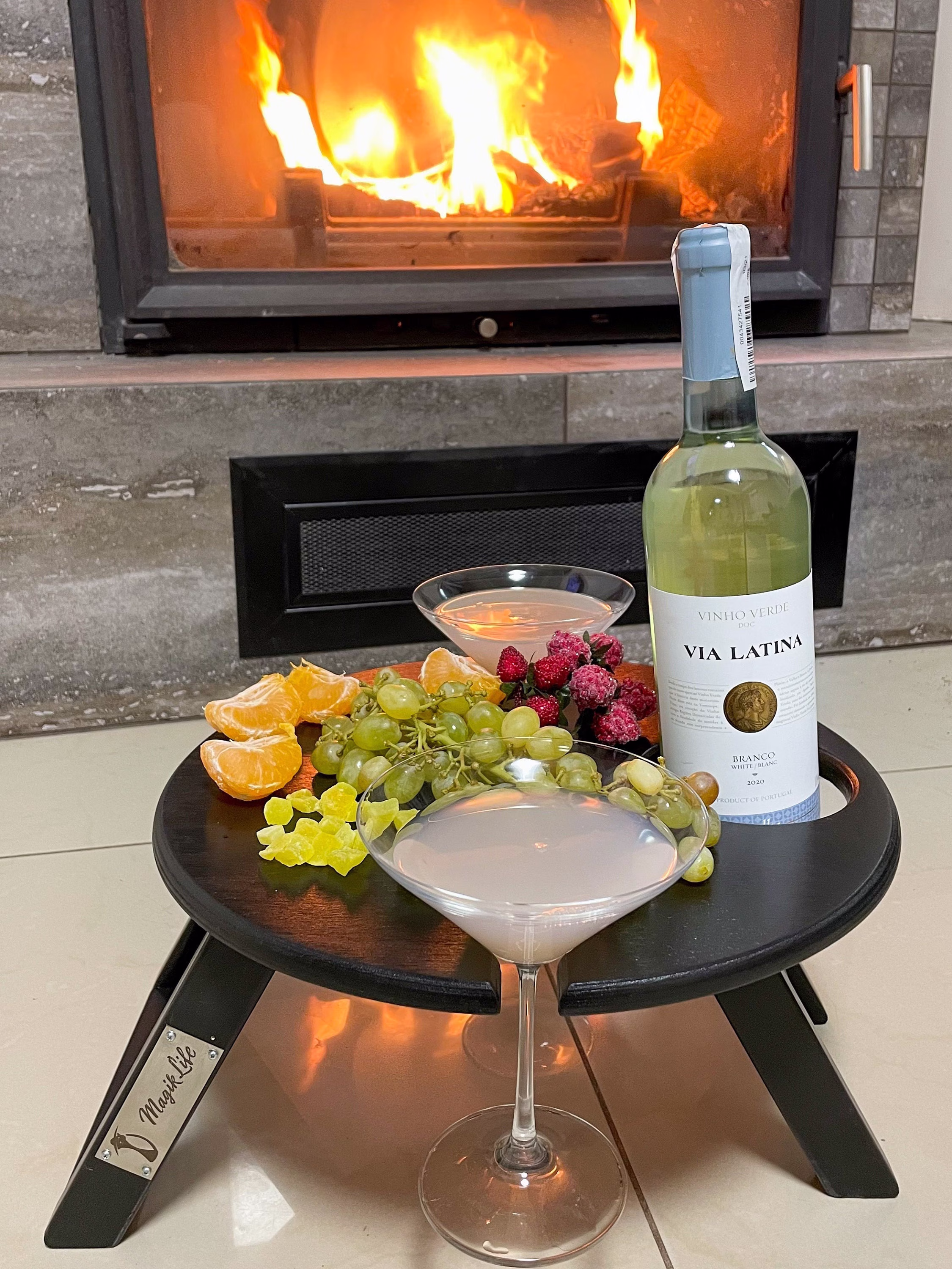 Portable Folding Small Wine Picnic Table With Glass Holder -Table For Outdoors, Events, Romantic Dinners - Best Gift