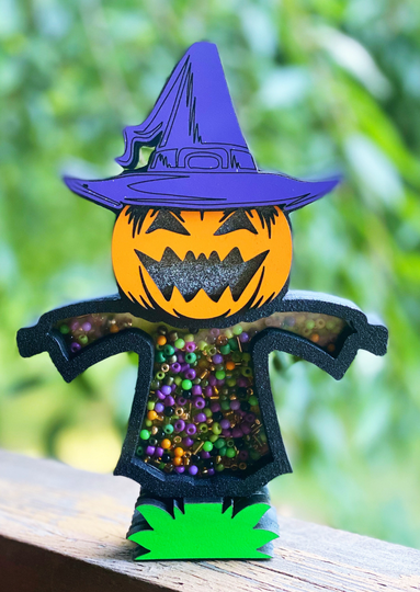 Scarecrow Pumpkin Shaker Sign, 3D Scarecrow Signs, Mini Fall Halloween Shaker Decor