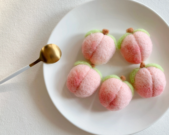 Felted Peach, Wool Felt Peach Decor, Woolen Fruit, Fruit Decoration, Supplies, Accessories, Ornaments