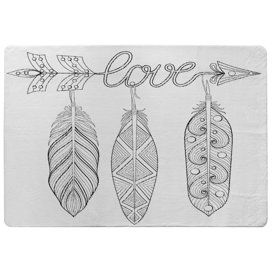 Fleming Bohemian Arrow Designer Shaggy White/Black Rug