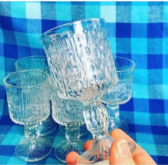 1970S Vintage Glass Tumblers Or Aperitif Glasses 3.25