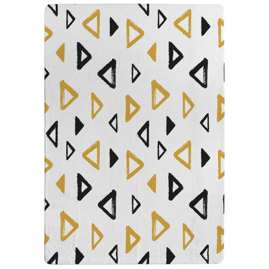 Paramore Egyptian Pyramids Designer Shaggy Black/Yellow/White Rug