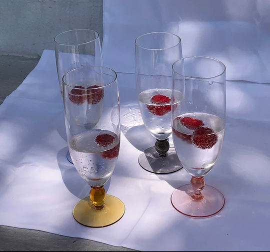 Set Of 4 Pastel Mix & Match Champagne Flutes/Mimosa Glasses