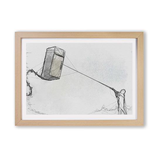 'Fridge Kite' by Banksy - Picture Frame Graphic Art Print on Paper