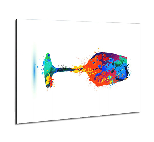 Wine Glass Splash - Unframed Graphic Art on Metal