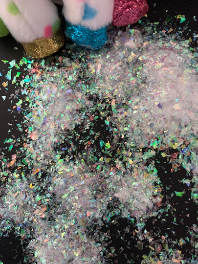 Iridescent Flakes/White/Clear/Rainbow/Loose Flakes/Iridescent Flakes Sold By Volume/Small Cut For Tumblers/Resin/Epoxy
