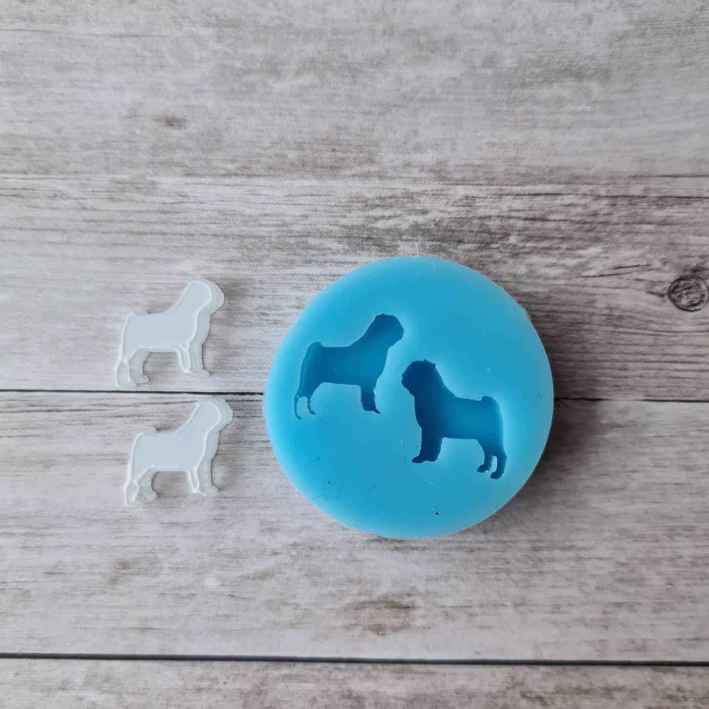 Resin Silicone Mold - 14mm Dog Stud Earrings Mold, Animal Flexible Polymer Clay Supplies, Resin Supplies