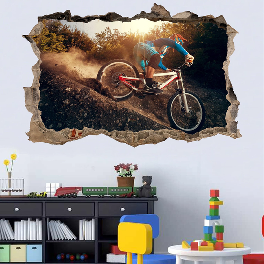 Mountain Biking Bike Off Road Wall Sticker Art Poster Mural Transfer Decal Print Room Home Nursery Office Shop Decor Id385
