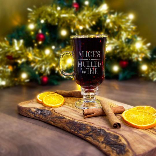 Personalised Mulled Wine Glasses Engraved With Name. Christmas Gifts For Her, Him, Gluhwein Glass, Stocking Filler