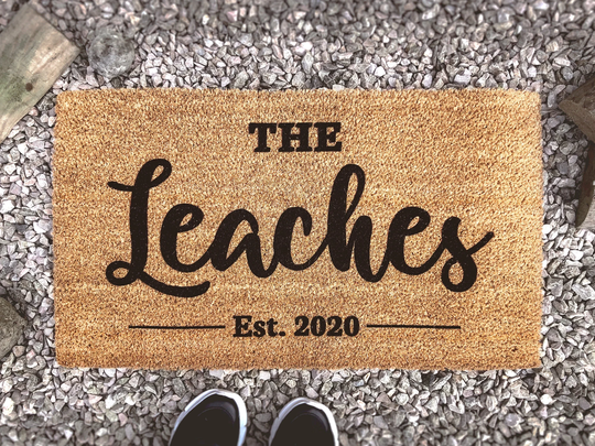 Personalized Welcome Door Mat - Family Name Doormat Custom Coir Home Decor Housewarming Gift