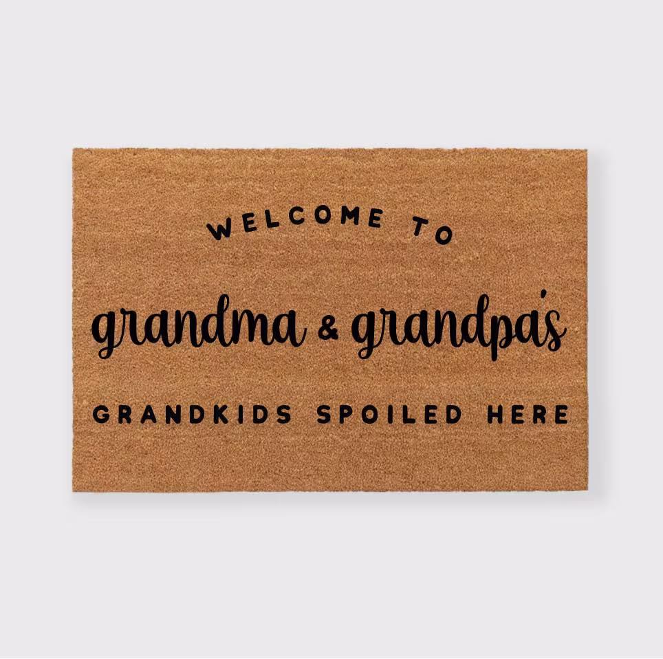 Grandma & Grandpa's Doormat, There's No Place Like Doormat, Grandkids Spoiled Here Doormat, Gift For Grandparents
