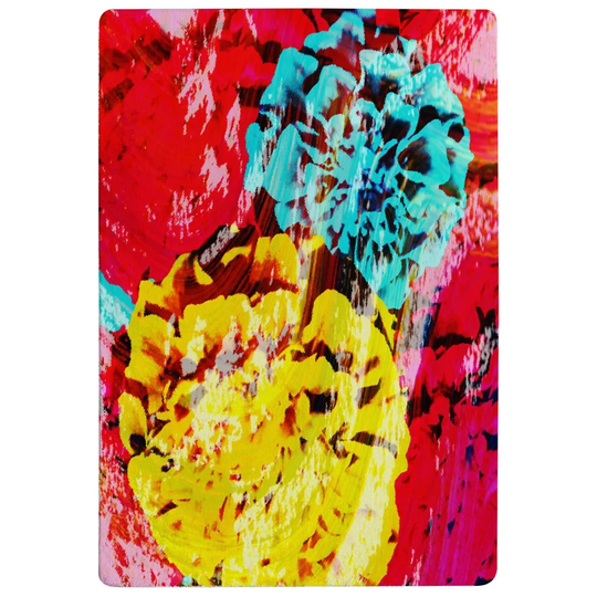 Dublin Roses Designer Shaggy Red/Gold/Green Rug