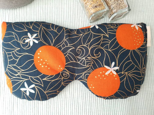 Oranhe Blossom Weighted Oragnic Eye Pillow, Gift For Yoga Lovers, Best Gifts, Strapless Organic Mask, Pillow