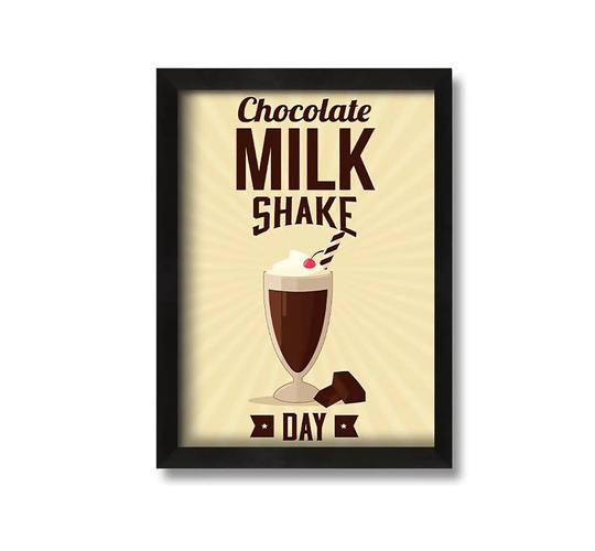 Chocolate Milk Shake Day - Picture Frame Typography on Canvas
