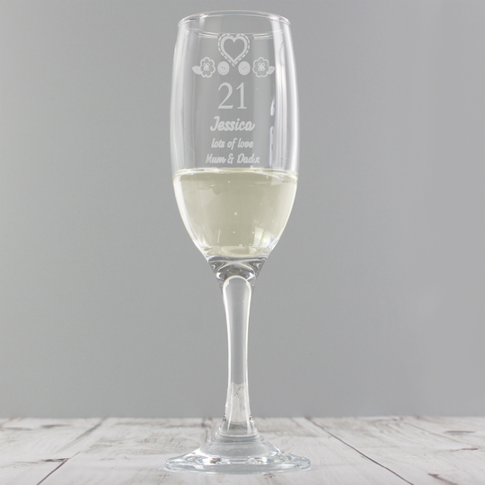 Personalised Birthday Age Craft Flute, Champagne Flute | Gift 18Th, 21st, 30Th, 40Th, 50Th, 60Th, 70Th, Any Gifts For Her