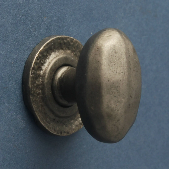 Cast Iron Cupboard Knobs Kitchen Cabinet Handles ~ Drawer Door Rustic Traditional Shaker Heavy Grey Oval - Cn-18
