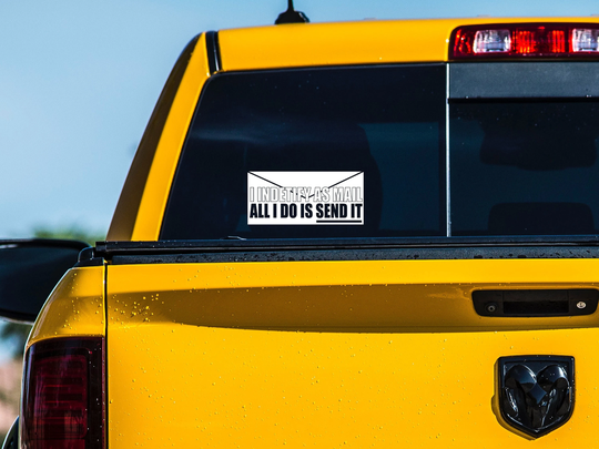 I Identify As Mail....send It Decal Sticker - Vinyl Lettering/ Text/ Name/ Business/ Label/ Quote/ Used On Glass Window Wall Permanent