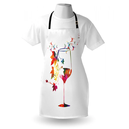 Wine Glass with Growing Leaves Aroma Sommelier Apron