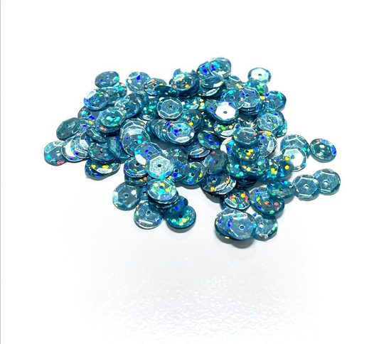 Hologram Aquamarine Sequins Multiple Sizes Available