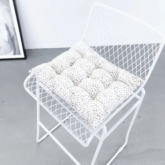Dot Print Canvas Seat Cushion, Matcha Green Chair Printed Tufted 14x16" Or 15x17
