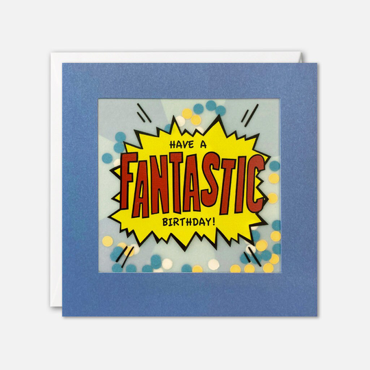 Fantastic Birthday Pop Art Card With Paper Confetti - Shakies By James Ellis