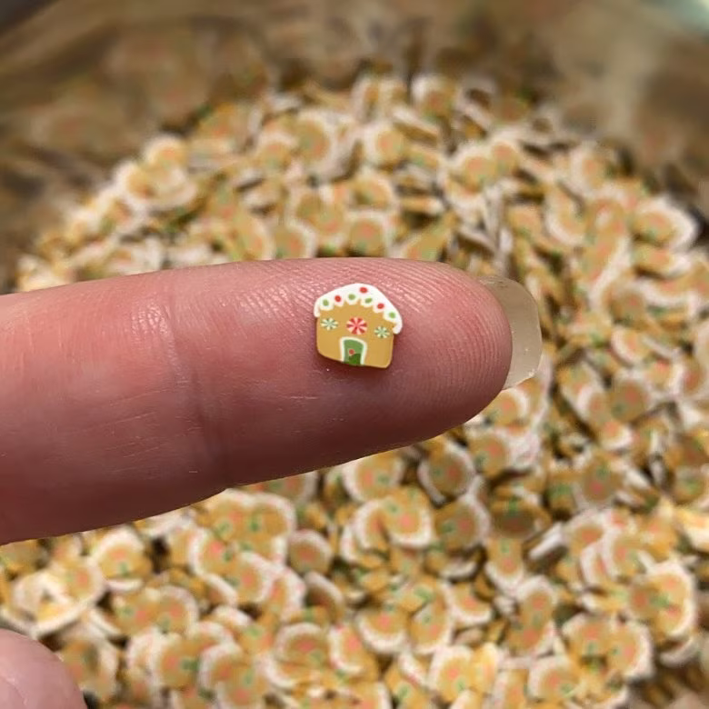 Gingerbread House Polymer Clay Slices - 15G/30G Resin Nail Art Slime Jewelry Shaker Faux Sprinkles Confetti Makeup