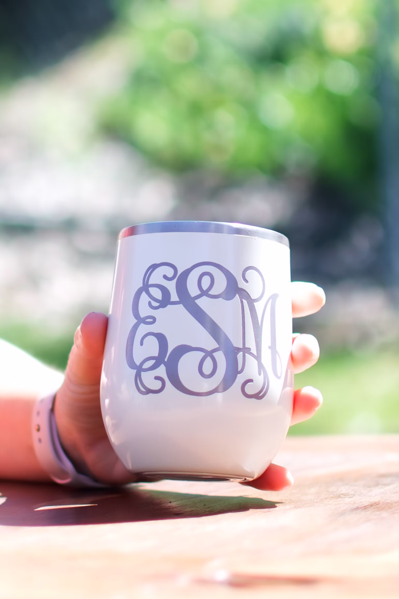 Laser Engraved 12 Oz Wine Glass Double Wall Stainless Steel Tumbler