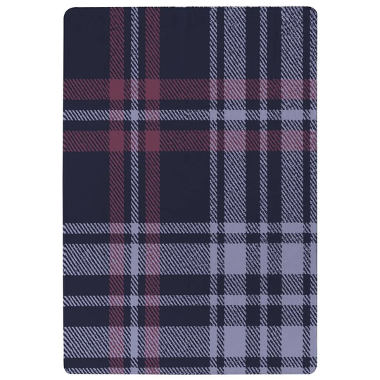 Ostrowski Plaid Designer Shaggy Purple/Pink/Black Rug