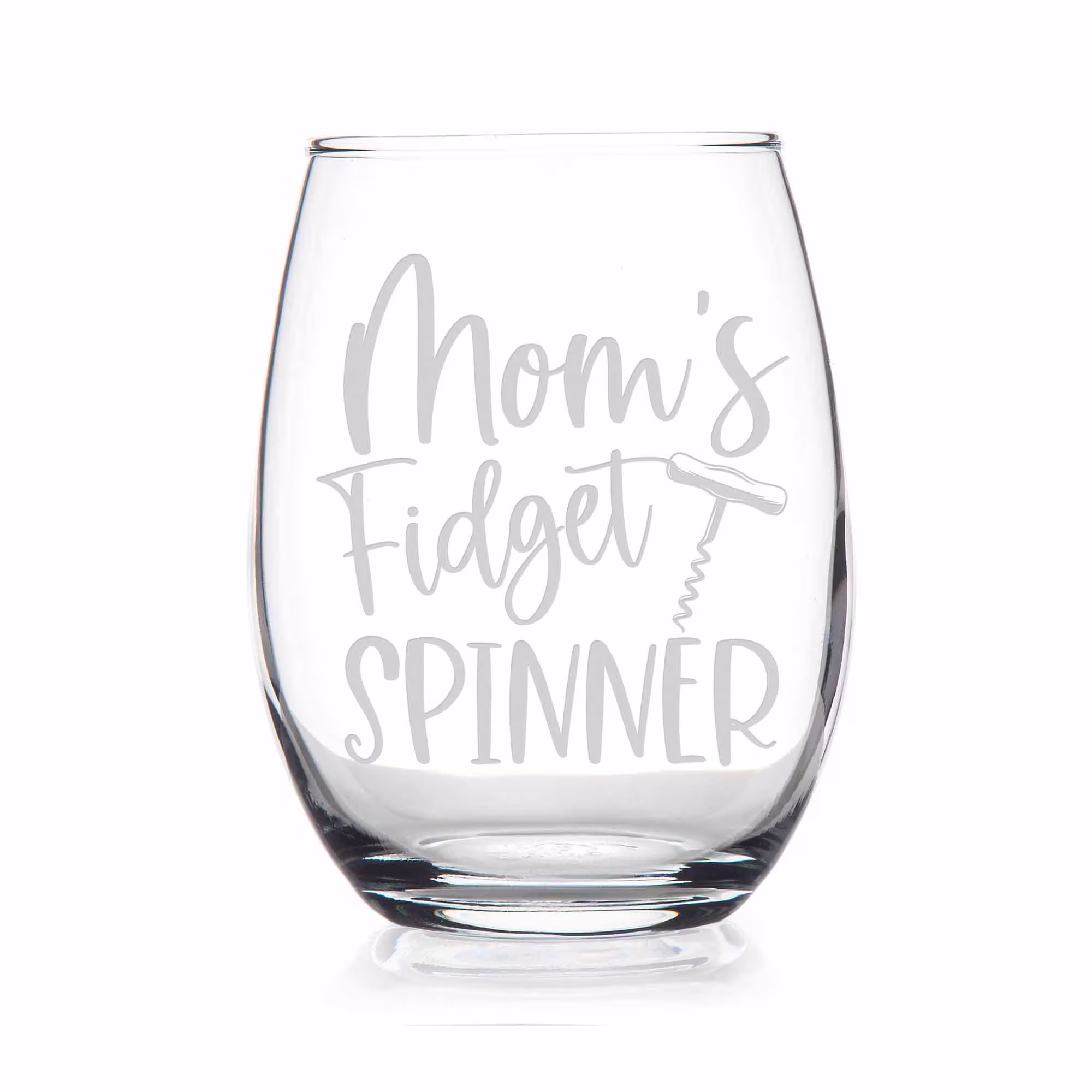 Moms Fidget Spinner Stemless Wine Glass - Mom Gift, Mothers Day Gift For