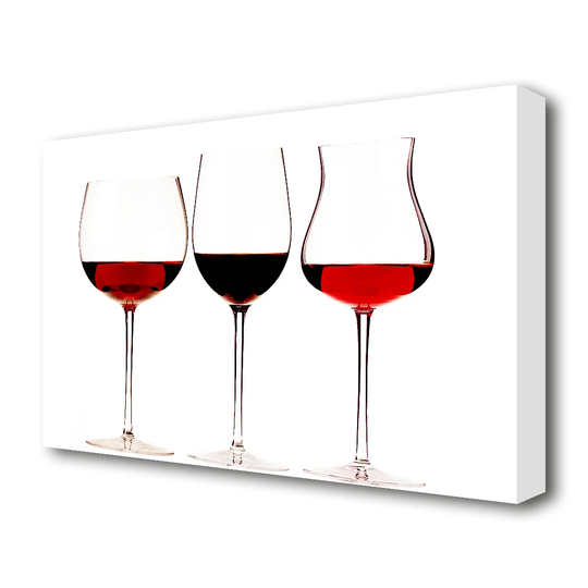 Red Wine Glasses Kitchen Canvas Print Wall Art