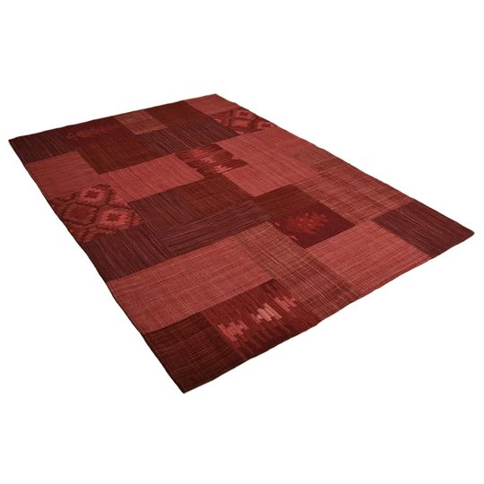 Lavalpatch Handloom Red Rug