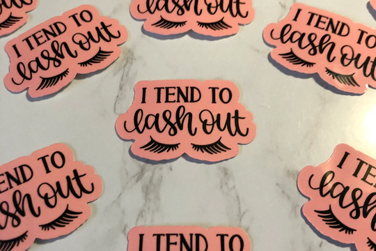 I Tend To Lash Out Sticker Small | 4 Pack Or Large | 1 | Laminated Weatherproof Laptops, Cell Phones, Journals, Notebooks Decal