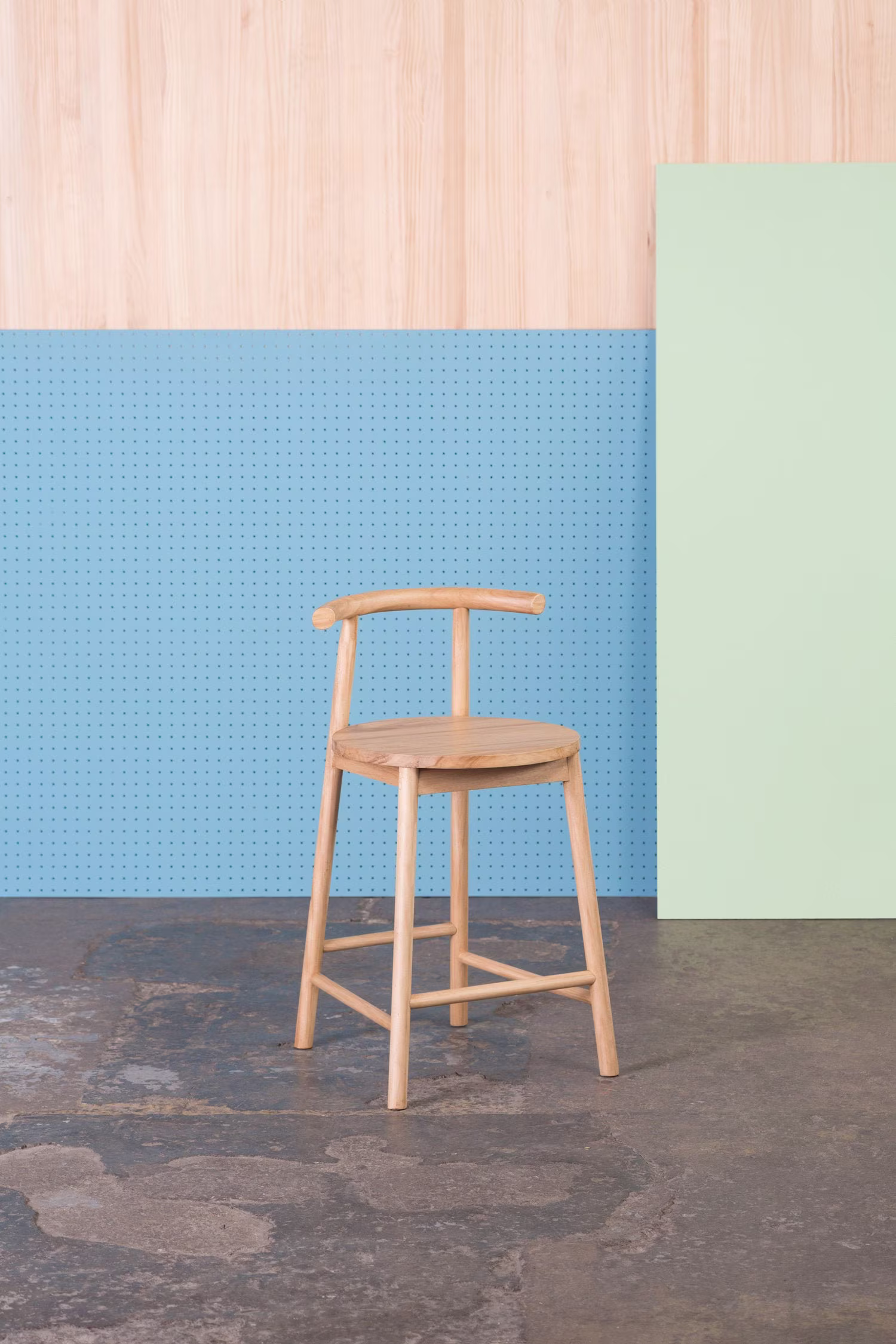 Minimalist Counter Bar Stool Of in Natural | Modern Wooden