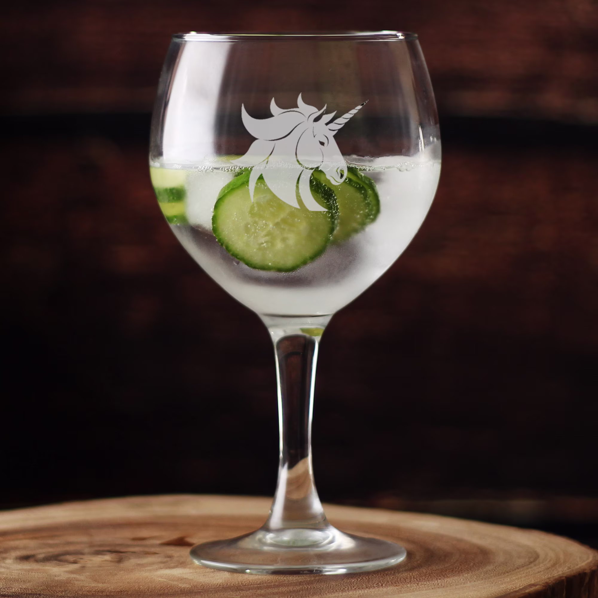Unicorn Personalised Gin Glass Large Balloon Gin Glass - Hand Etched Gift Bartender.27