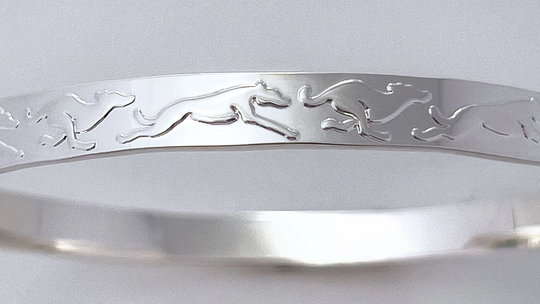 Dogs On The Run Silver Bangle