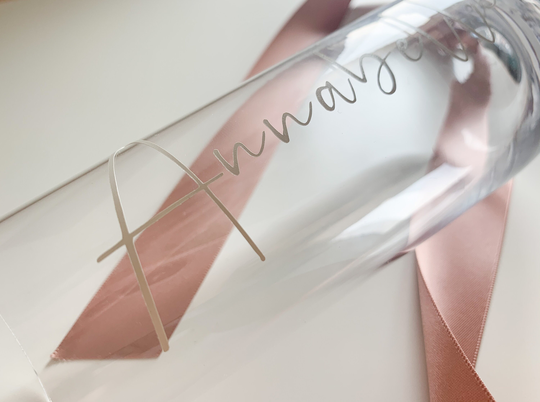 Personalised Stemless Flute, Champagne Gift, Prosecco Glass Glass, Wine