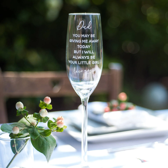 Dad Wedding Champagne Glass, Giving Me Away Flute, Detail | All24 L1C1(R L1C2(C