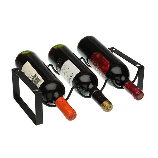 Moser 3 Bottle Floor Wine Bottle Rack in Black