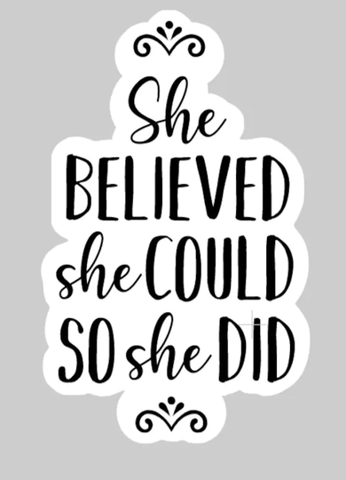 Indoor Fridge Magnet She Believed Could So Did Magnet - Laminated Glossy Customized Or Personalized