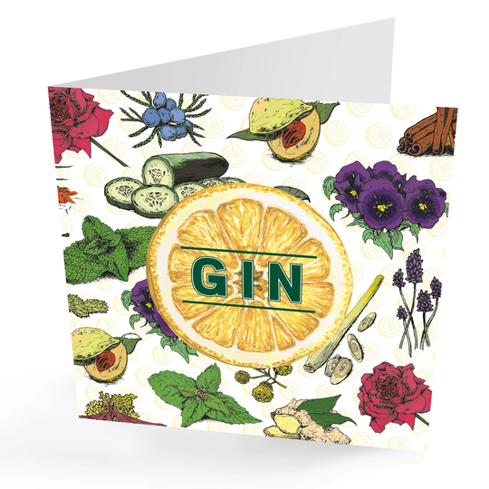 Gin Card With Free Fridge Magnet. Lovely Hand Drawn