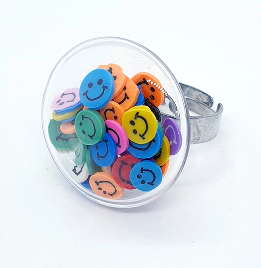 Smiley Faces Shaker Ring
